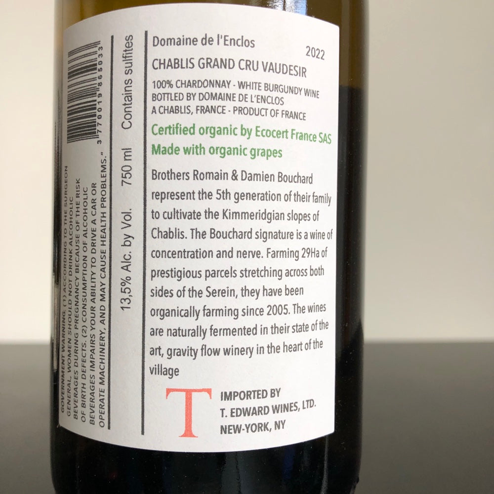 2022 Domaine de l'Enclos Vaudesir, Chablis Grand Cru, France