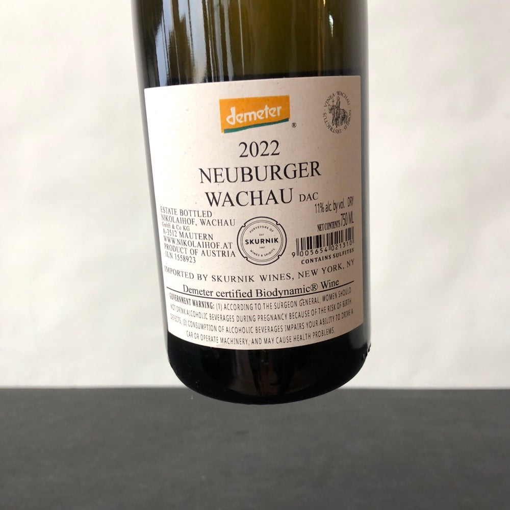 2022 Familie Saahs Nikolaihof Neuburger, Wachau, Austria
