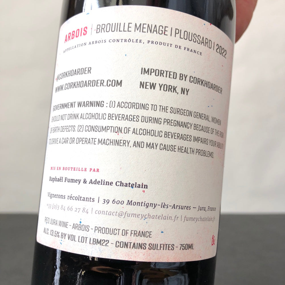 2022 Fumey Chatelain Arbois Brouille Menards Ploussard, Jura, France