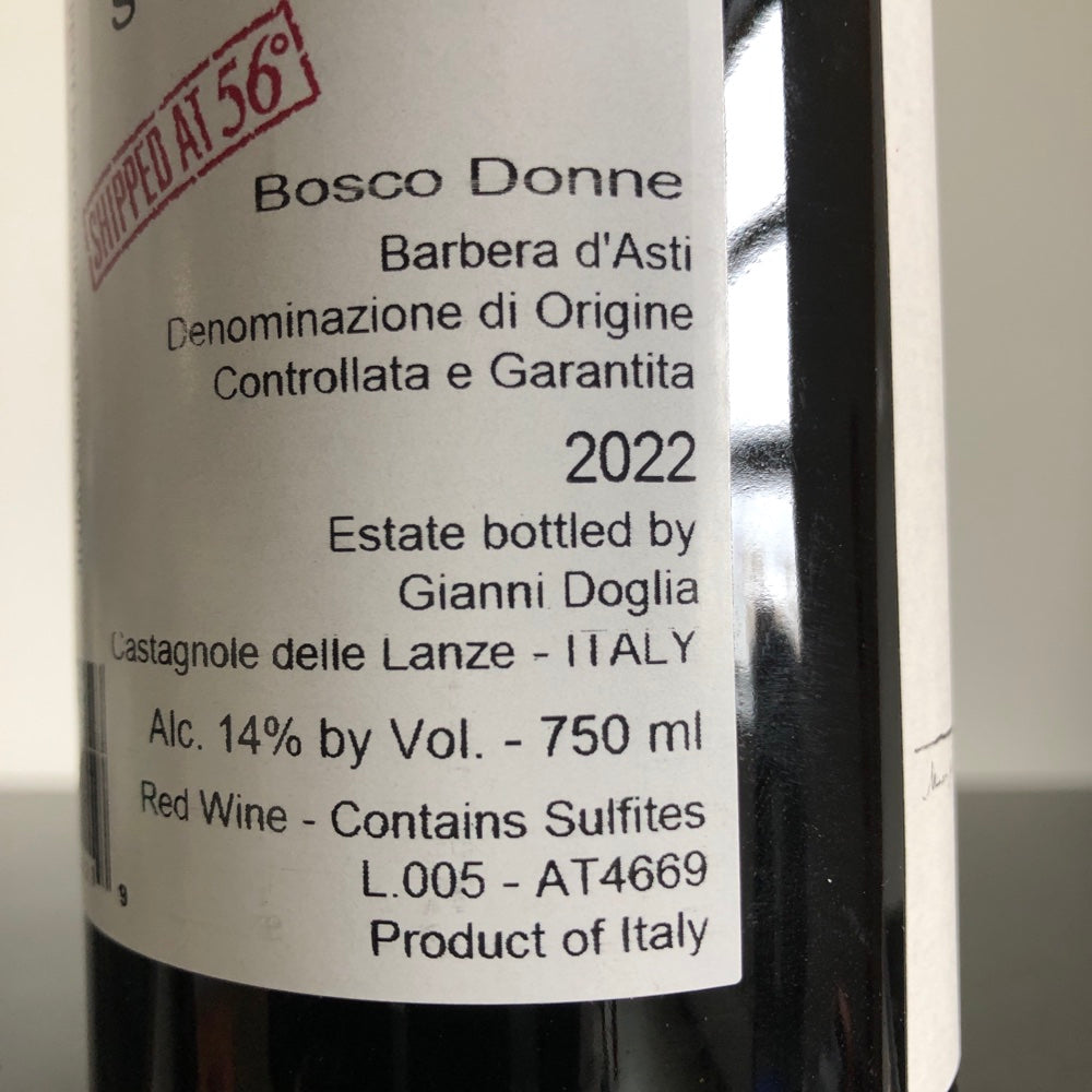 2023 Gianni Doglia 'Bosco Donne', Barbera d'Asti DOCG, Piedmont, Italy