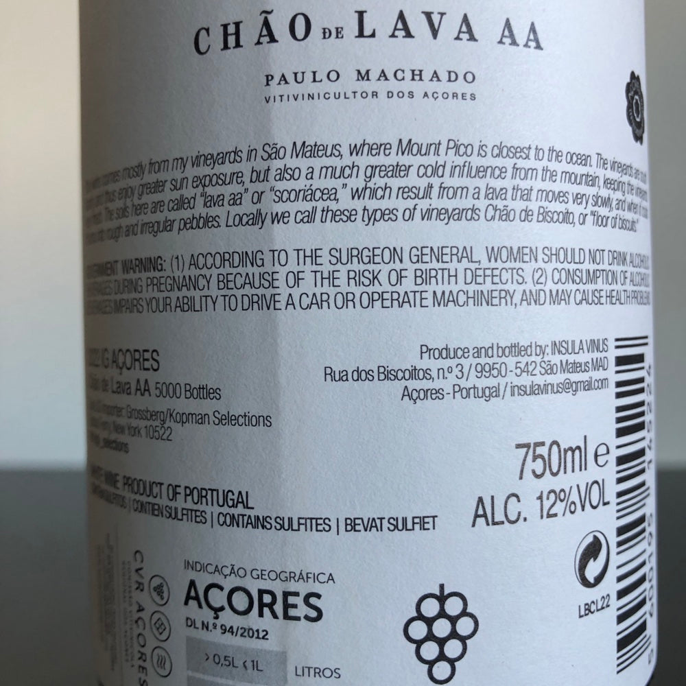 2022 Insula Vinus Chao de Lava aa Branco Azores, Portugal