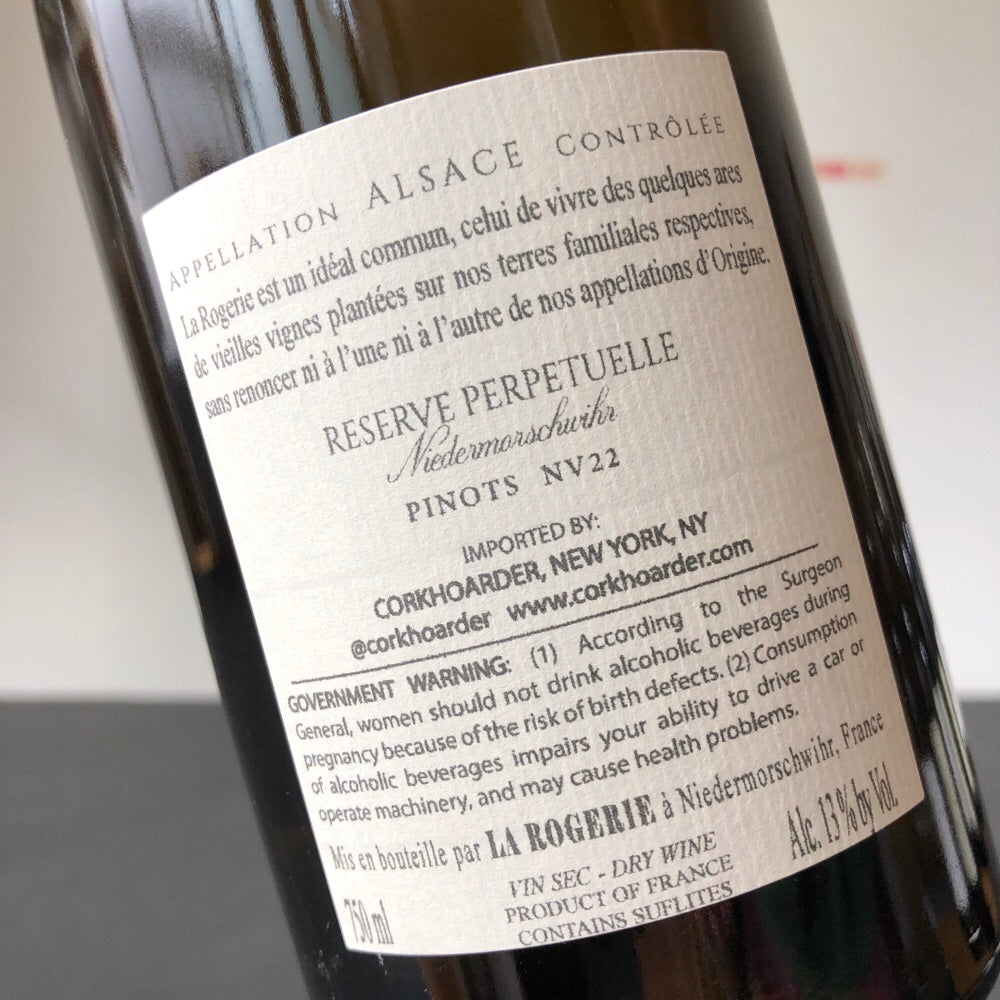 2022 La Rogerie Pinots Reserve Perpetuelle Niedermorschwihr, Alsace, France