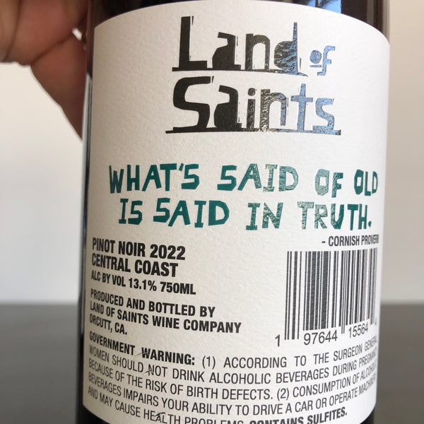 2023 Land of Saints Pinot Noir, Central Coast, USA