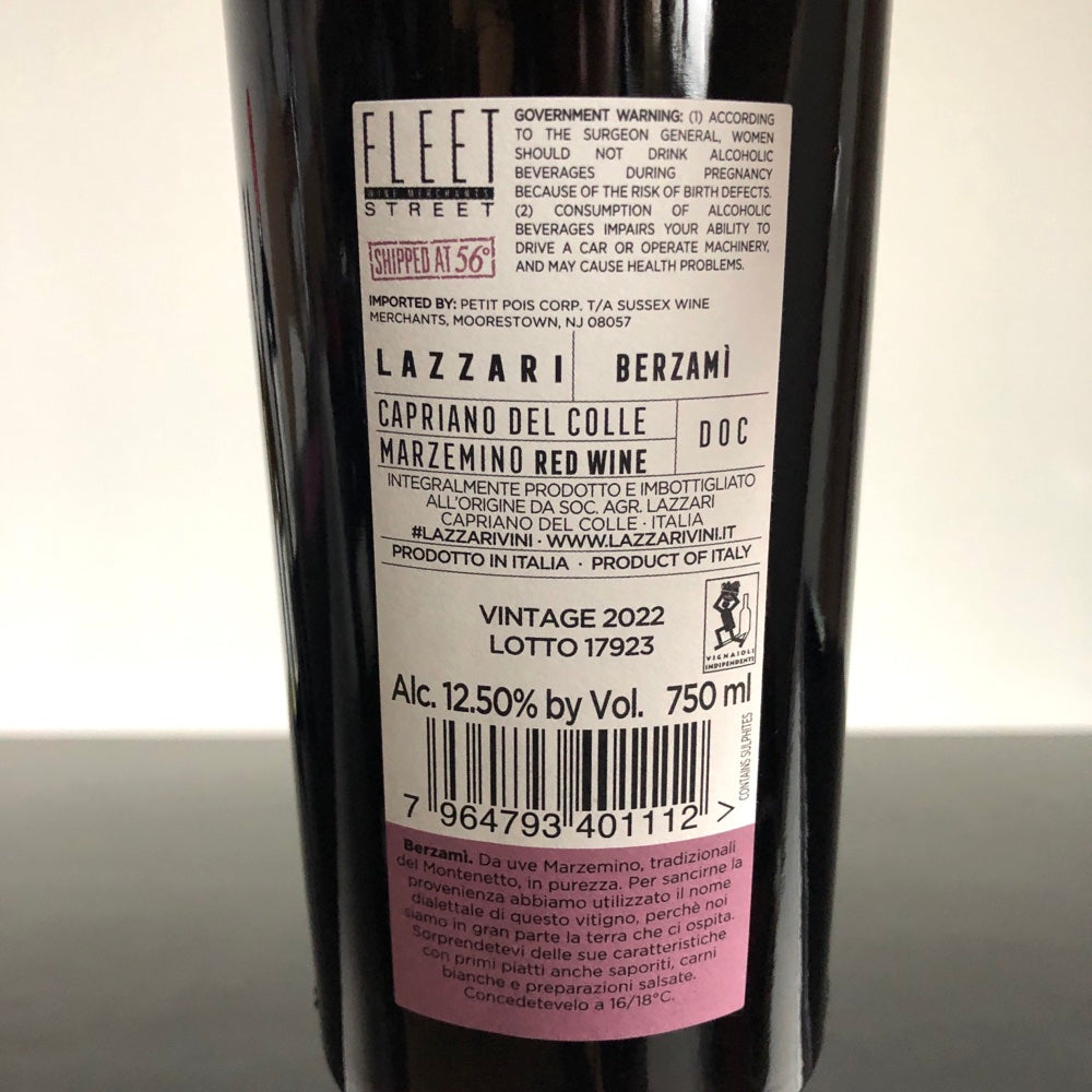 2022 Lazzari 'Berzami' Capriano del Colle Marzemino Lombardy, Italy