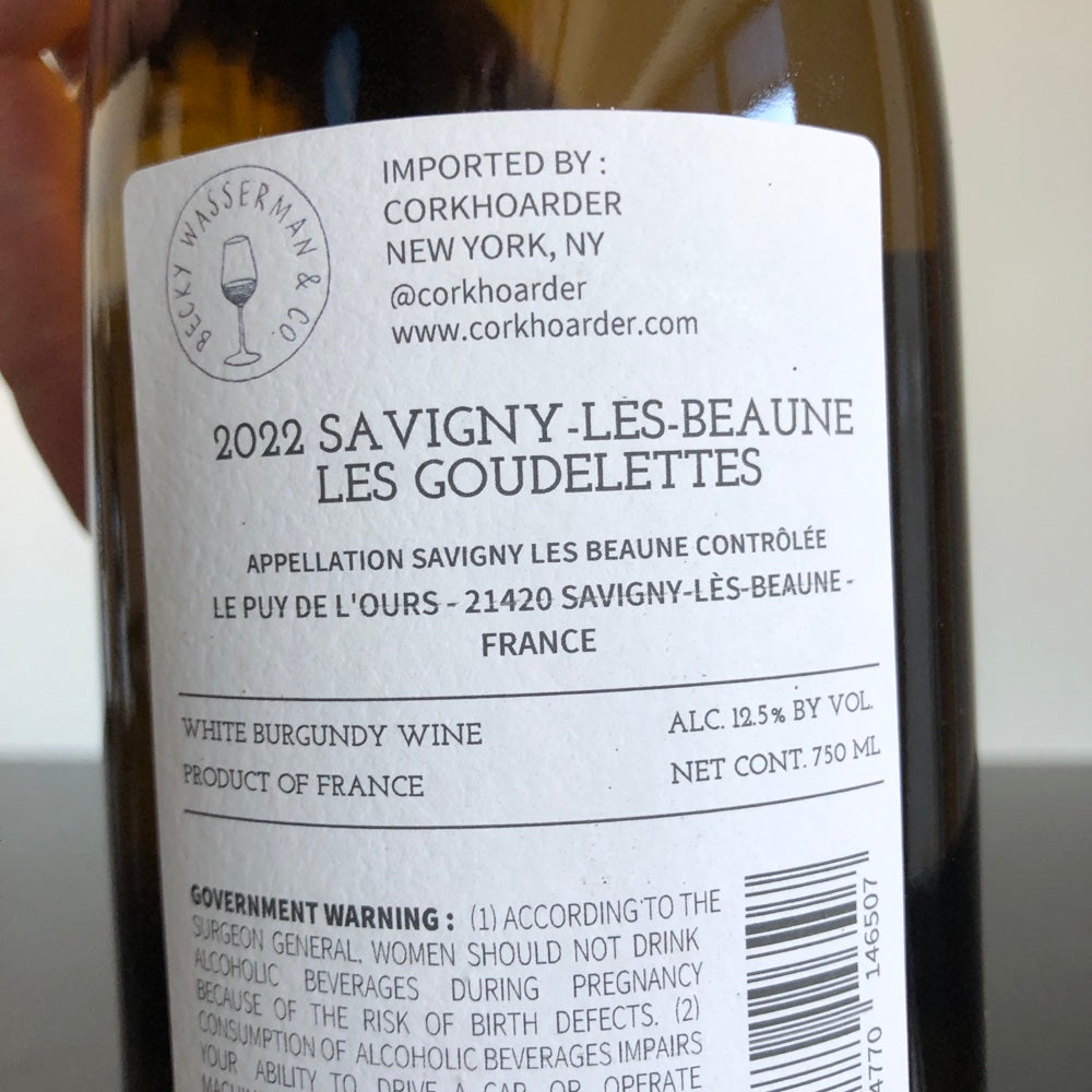 2022 Le Puy de L'Ours,Savigny les Beaune Blanc Les Goudelettes , Burgundy, France