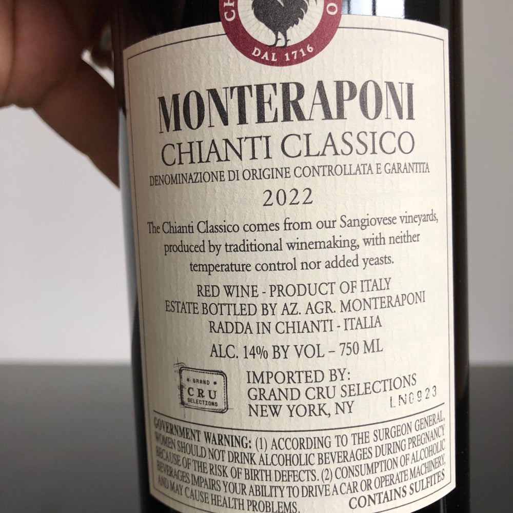 2022 Monteraponi Chianti Classico DOCG, Tuscany, Italy