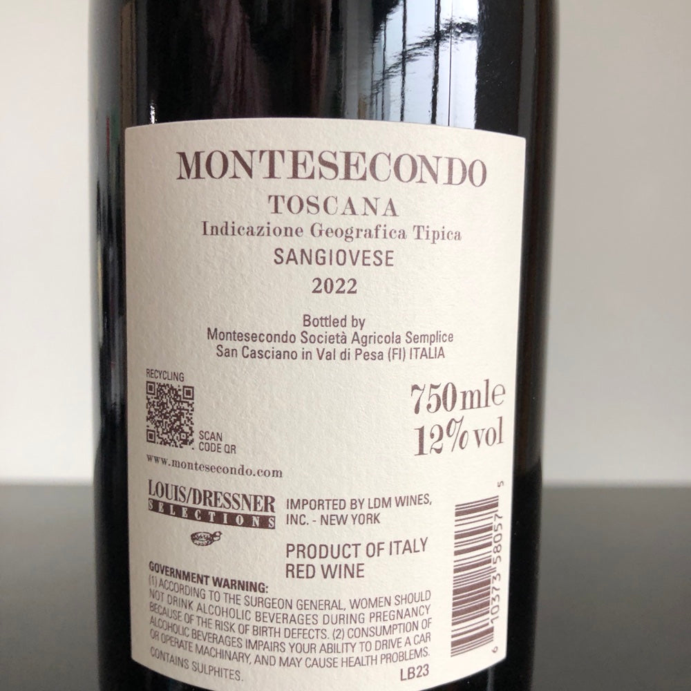 2022 Montesecondo Sangiovese Toscana Tuscany, Italy
