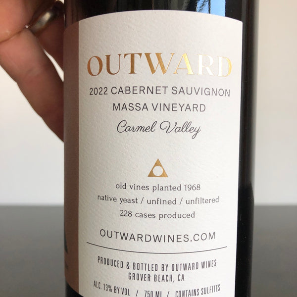 2022 Outward Massa Vineyard Cabernet Sauvignon, Monterey County, USA