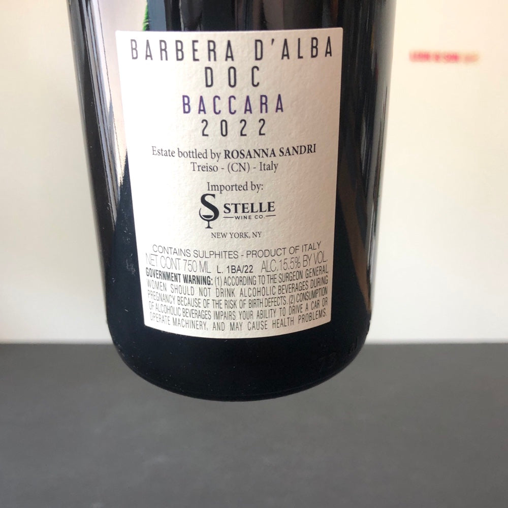 2022 Rosanna Sandri Barbera d'Alba Baccara Piedmont, Italy