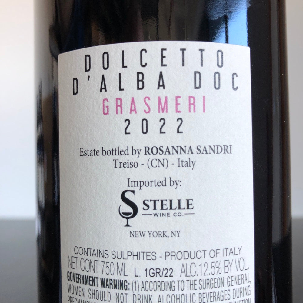 2022 Rosanna Sandri Dolcetto d'Alba 'Grasmeri', Piedmont, Italy