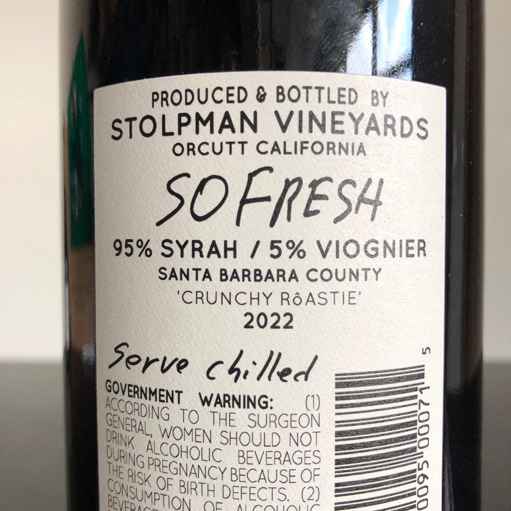 2022 Stolpman Vineyards Crunchy Roastie Syrah Rainbow, Ballard Canyon, USA