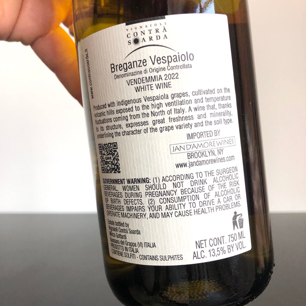 2022 Vignaioli Contra Soarda Breganze Vespaiolo Veneto, Italy