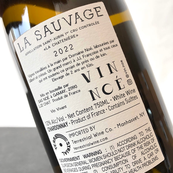 2022 Vin Noe La Chateniere 'La Sauvage', Saint-Aubin Blanc Premier Cru, France
