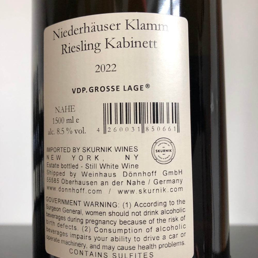 2022 Weingut Donnhoff Niederhauser Klamm Riesling Kabinett 1.5L Magnum Nahe, Germany