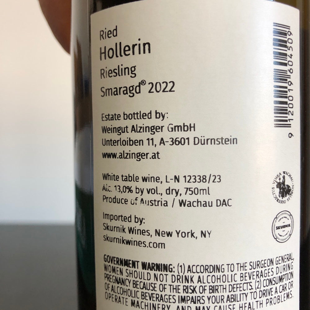 2022 Weingut Leo Alzinger Hollerin Riesling Smaragd, Wachau, Austria