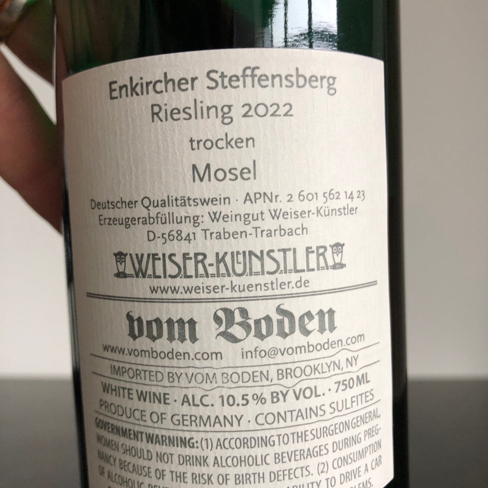 2022 Weiser-Künstler Riesling Steffensberg Grand Cru, Mosel, Germany