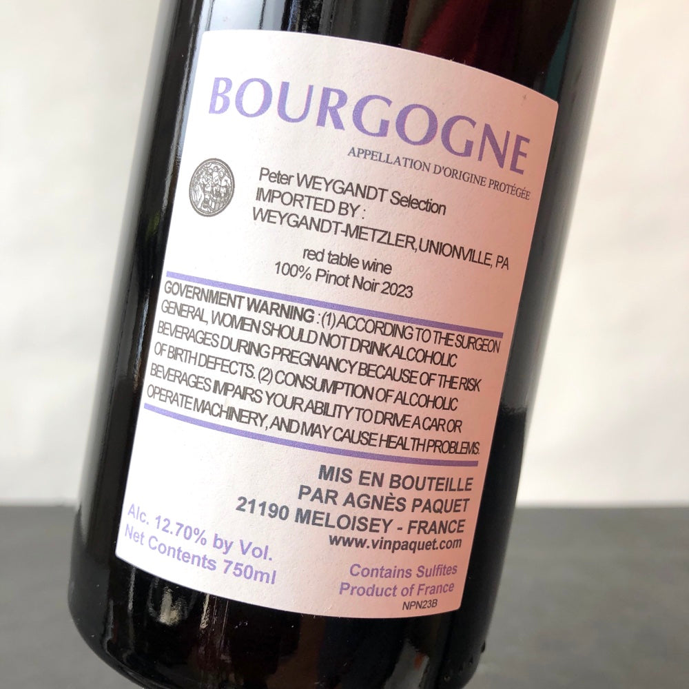 2023 Agnes Paquet, Bourgogne Pinot Noir, Burgundy, France