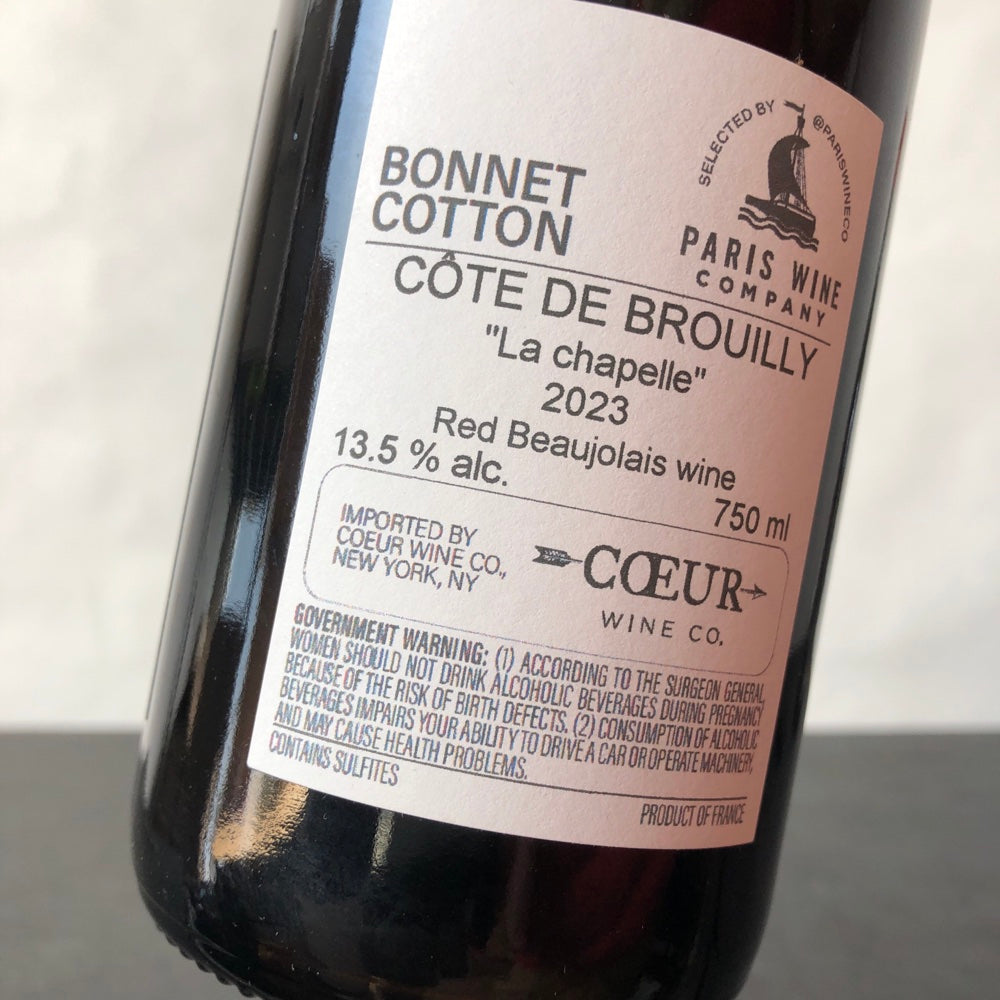 2023 Bonnet Cotton Cote de Brouilly 'La Chapelle' Beaujolais, France