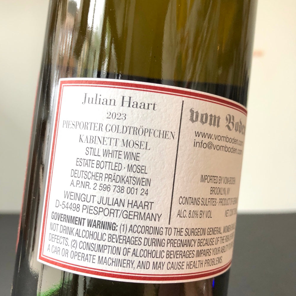 2024 Julian Haart Piesporter Goldtropfchen Riesling Kabinett Mosel, Germany