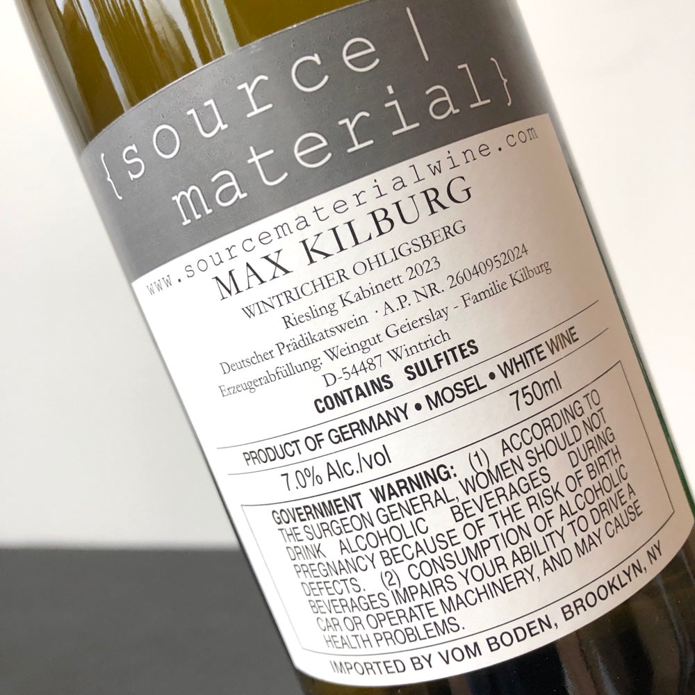 2023 Max Kilburg Ohligsberg Riesling Kabinett, Mosel, Germany