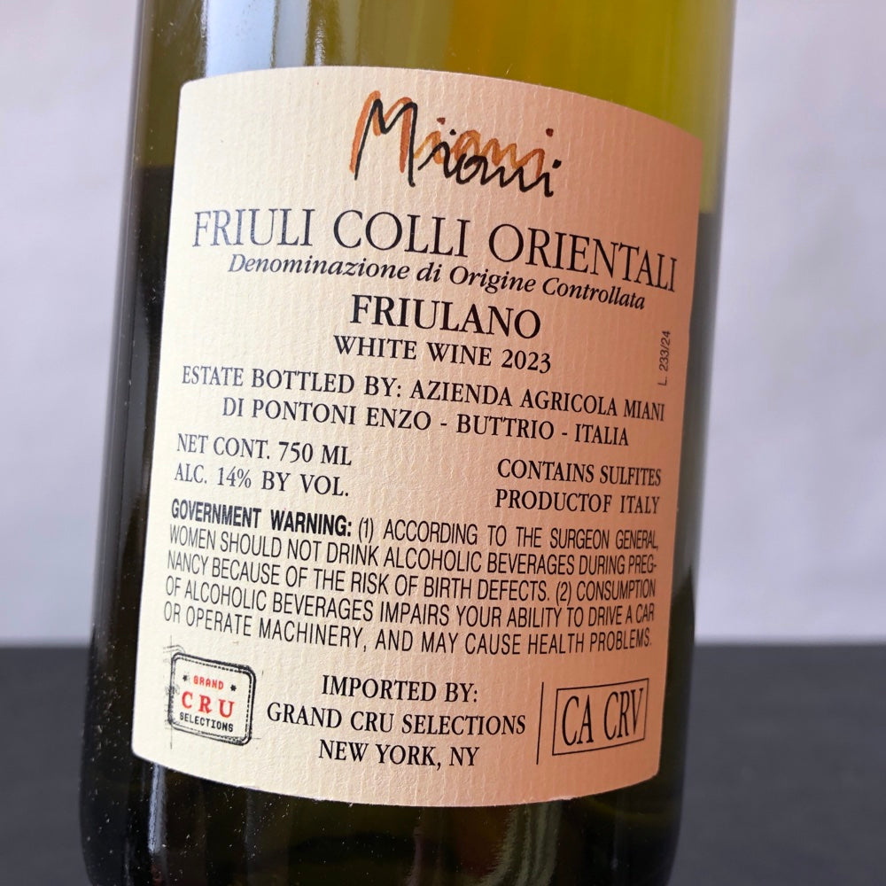 2023 Miani Friulano Colli Orientali del Friuli, Friuli-Venezia Giulia, Italy
