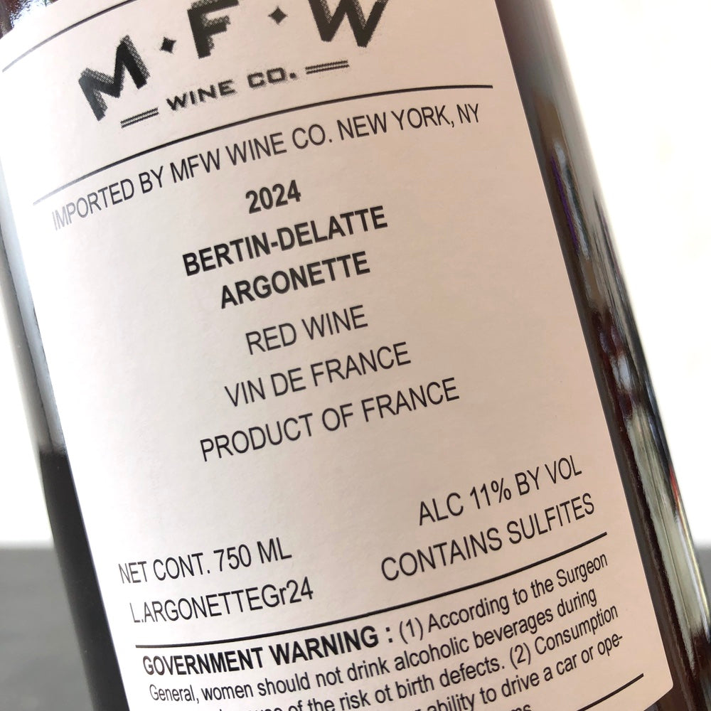 2024 Bertin-Delatte Argonette (Grolleau), Loire, Vin de France