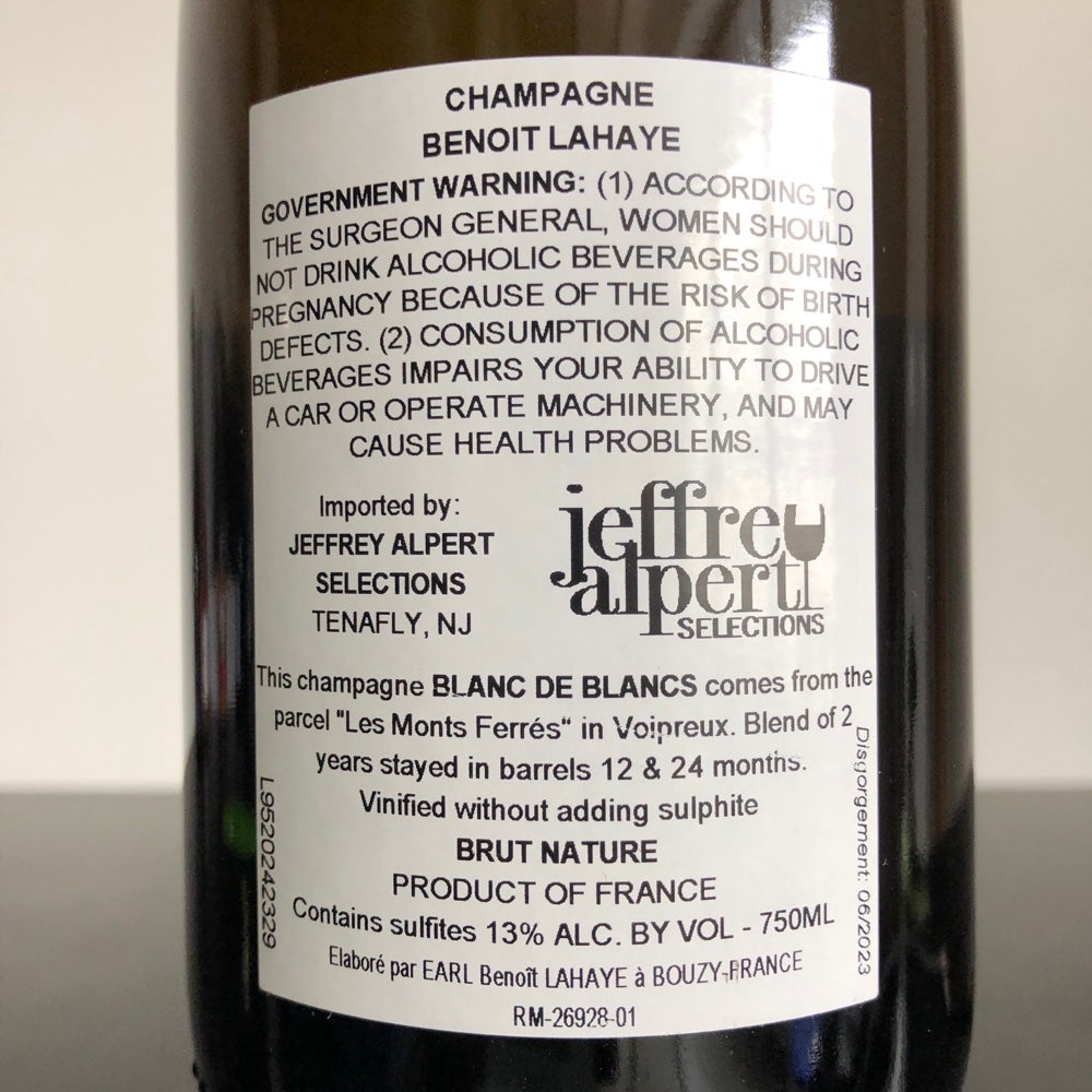 Benoit Lahaye Blanc de Blancs, Champagne, France