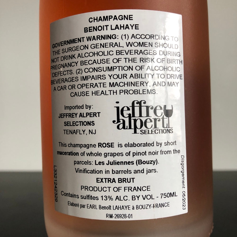 Benoit Lahaye Rose de Maceration Extra Brut, Champagne, France