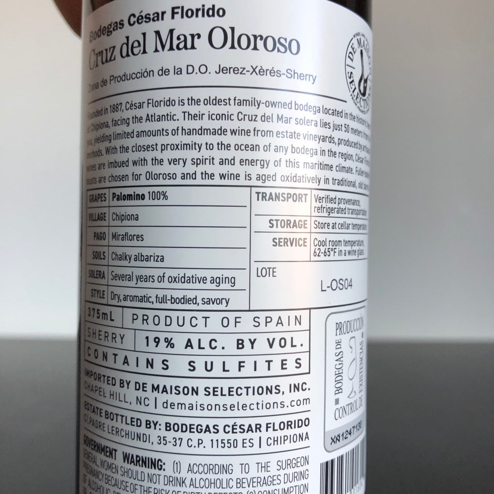 Bodegas Cesar Florido Cruz Del Mar Oloroso Seco Sherry, Andalucia, Spain 375ML