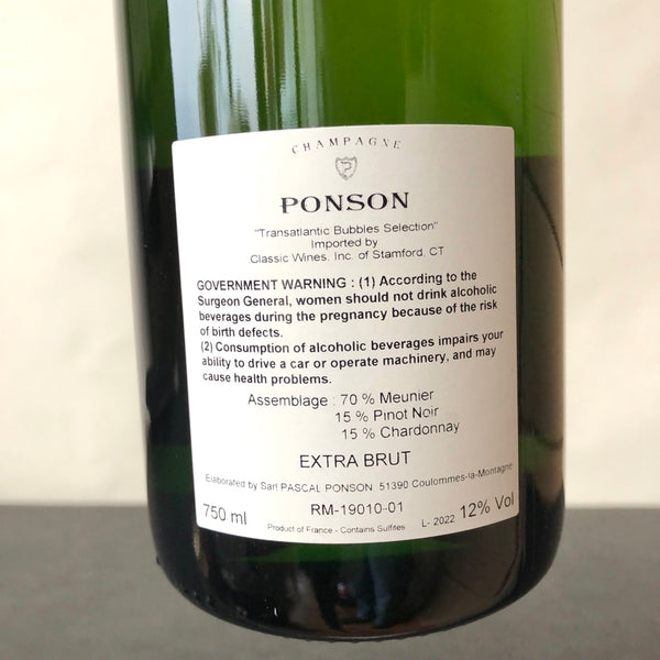 Champagne Ponson Premier Cru Brut, Champagne, France (NV)