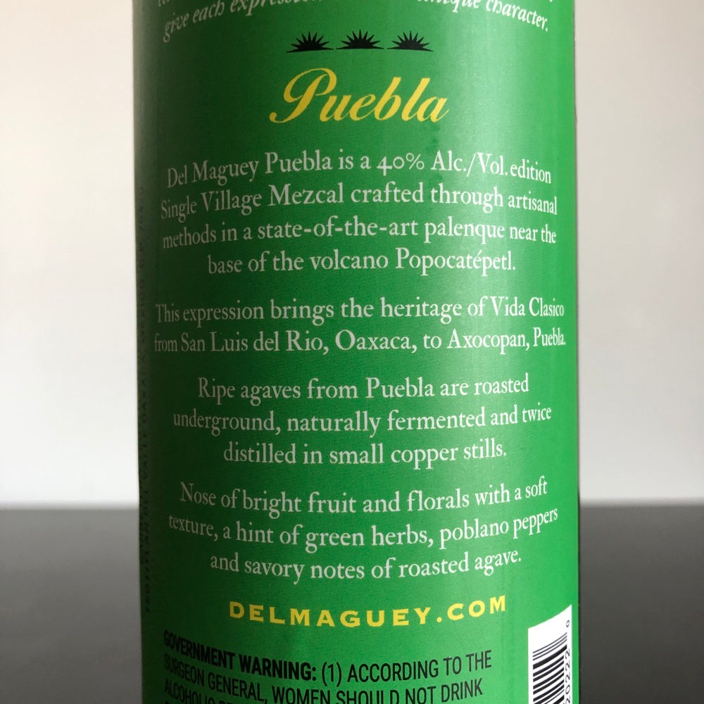 Del Maguey Vida 'Puebla' Single Village Mezcal, Mexico