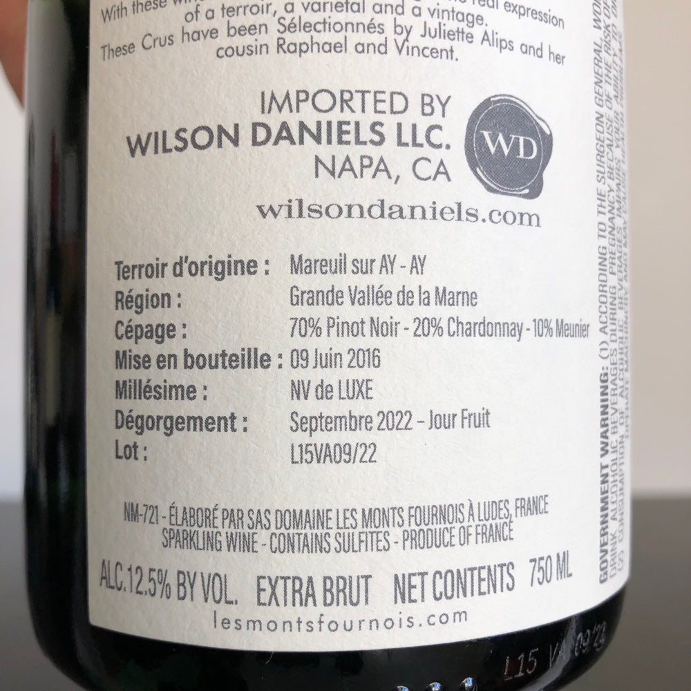 Domaine Les Monts Fournois 'Vallee' 75 Mois de Cave Mareuil - Ay Premier Cru, Champagne, France