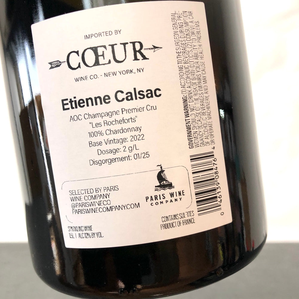 Etienne Calsac 'Les Rocheforts' Blanc de Blancs Premier Cru Extra Brut 1.5L Magnum Champagne, France
