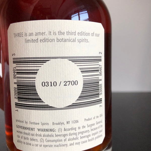 Forthave Spirits THREE a Single Batch Amer 375ml, USA