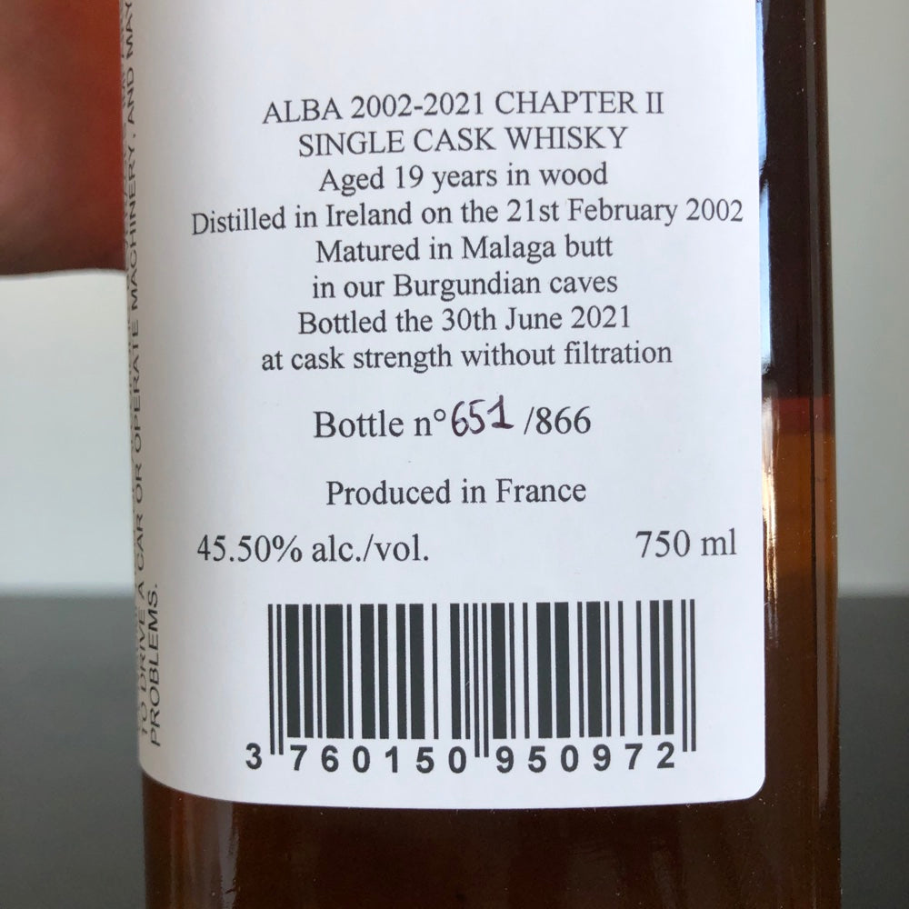 Michel Couvreur 'Alba II' 19 Year Old Single Cask Whisky, France