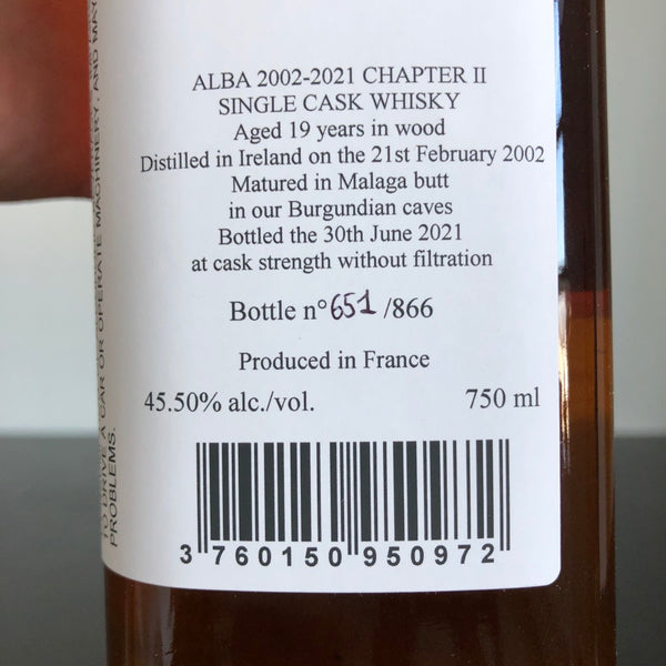 Michel Couvreur 'Alba II' 19 Year Old Single Cask Whisky, France