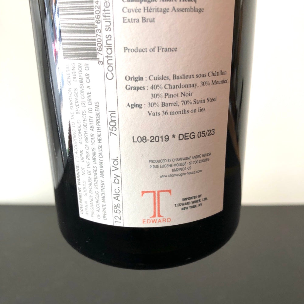 NV Andre Heucq Heritage Assemblage Extra Brut Champagne, France
