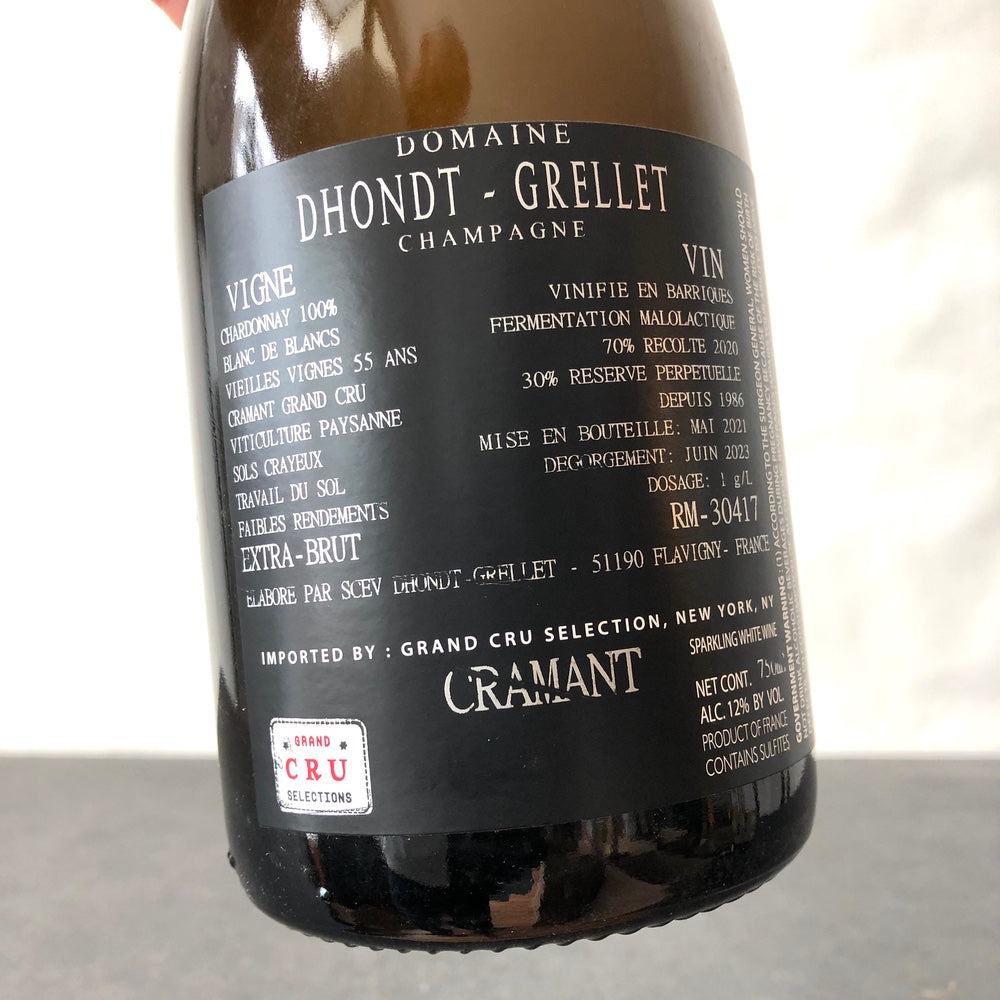 NV Champagne Dhondt-Grellet Blanc de Blancs Extra-Brut Cramant Grand Cru, Champagne, France