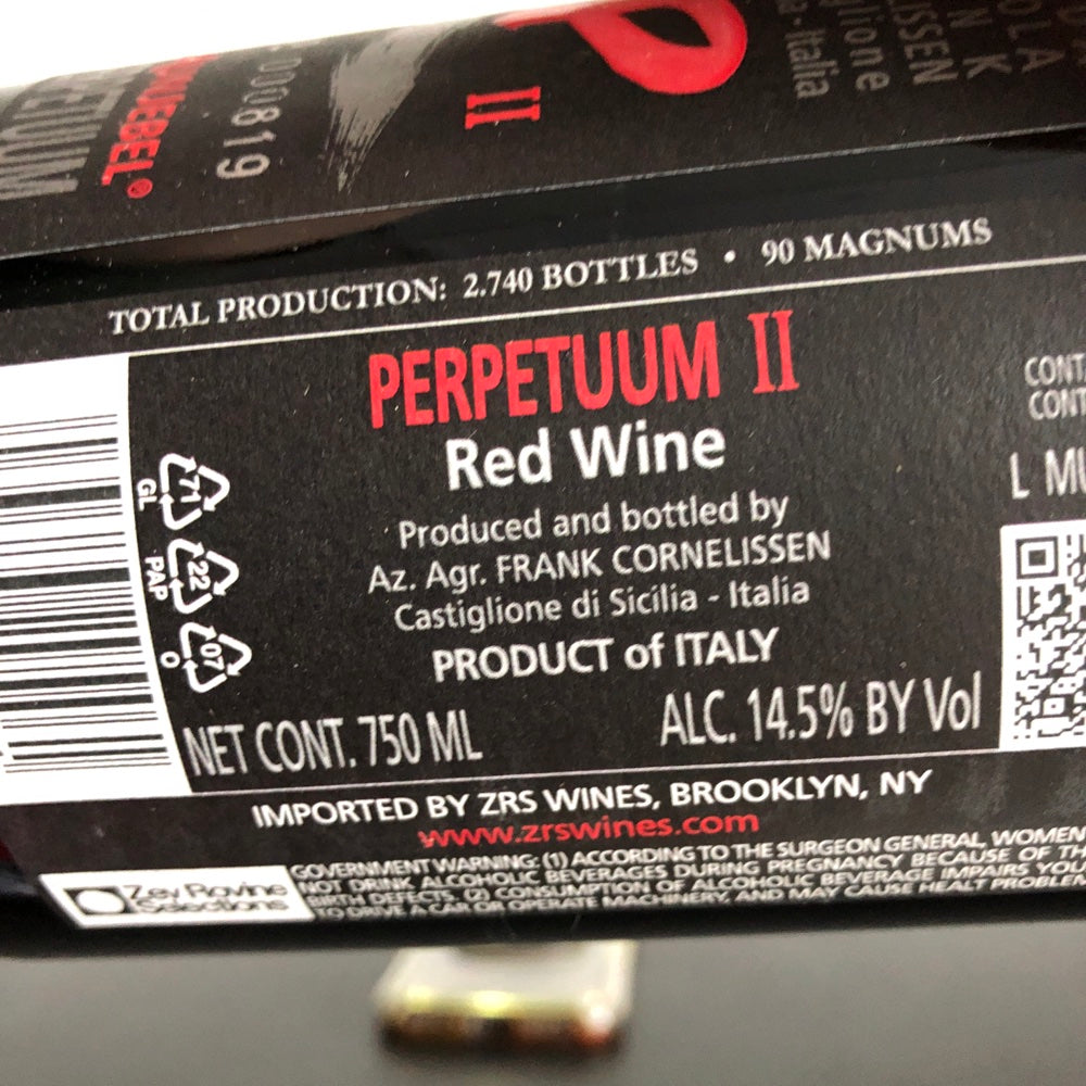 NV Frank Cornelissen 'Munjebel P' Cuvee Perpetuum 2 Terre Siciliane Rosso IGT, Sicily, Italy