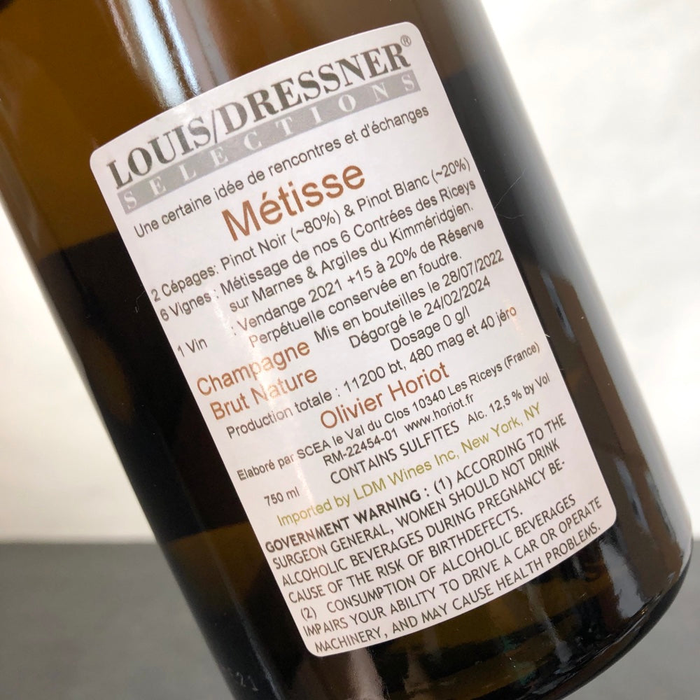 NV Marie et Olivier Horiot 'Metisse' Les Riceys Noirs & Blanc Extra Brut Champagne, France