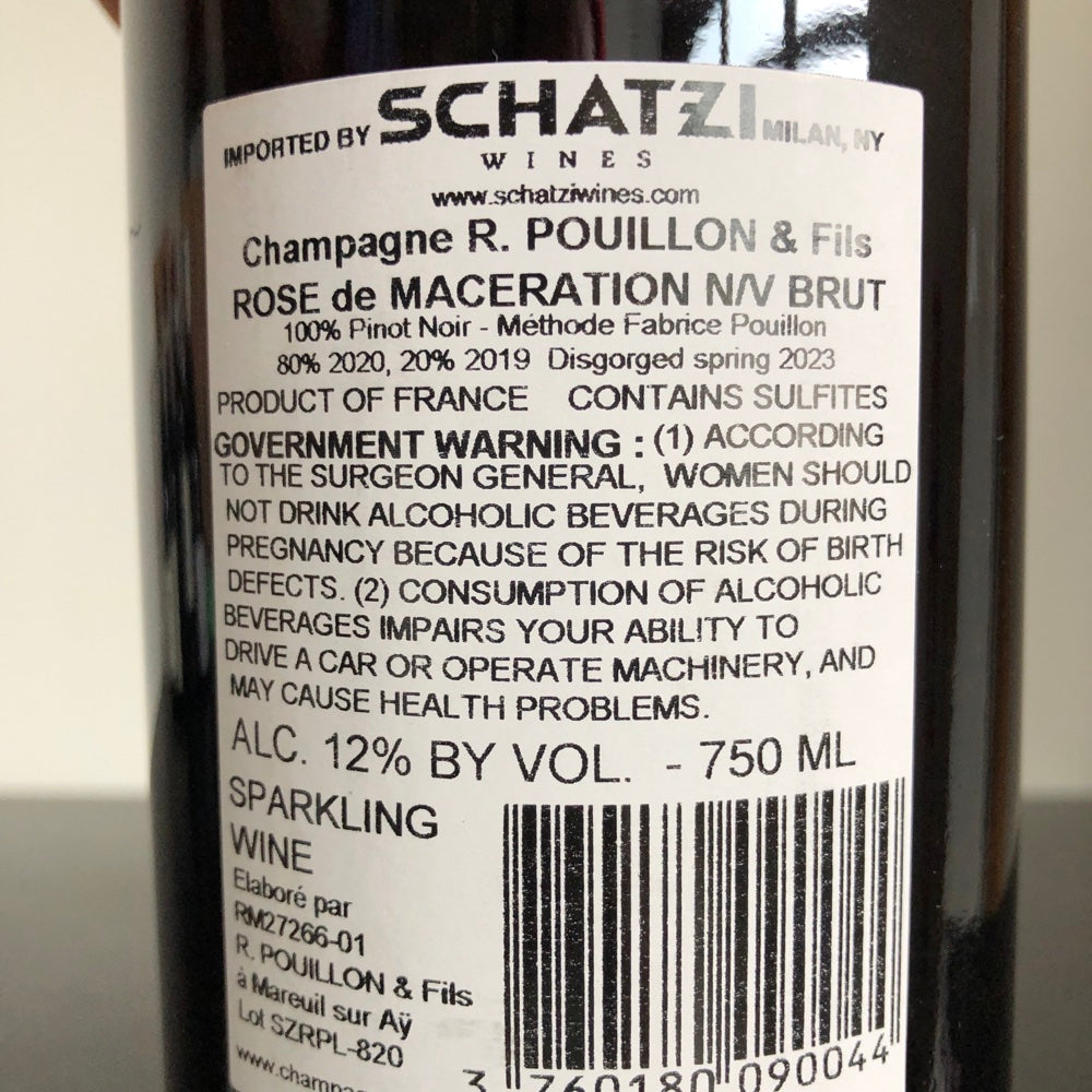 NV R. Pouillon & Fils, Rose De Maceration Brut Champagne (2020 Base), France