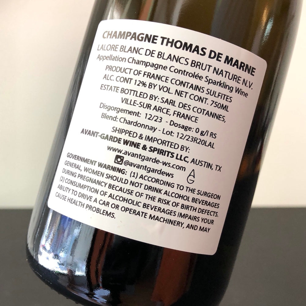 Thomas de Marne - Val Frison 'Lalore' Blanc de Blancs Brut Nature, Champagne, France (R20)