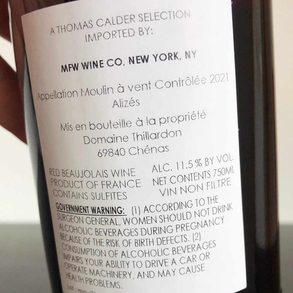 2021 Paul-Henri Thillardon Moulin a Vent 'Les Alizes', Beaujolais, France