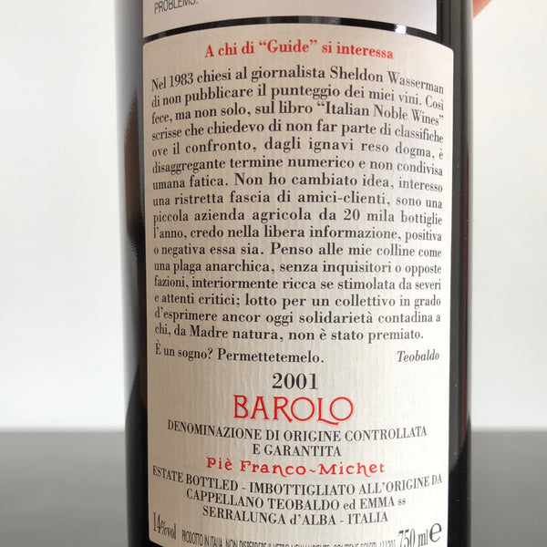2001 Cappellano Otin Fiorin Pie Franco Barolo DOCG, Italy