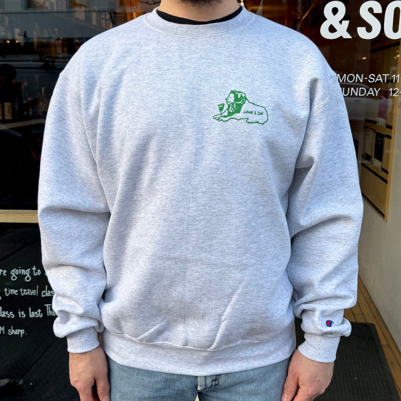 10th Anniversary Champion® Sweatshirt – Leon & Son Wine and Spirits