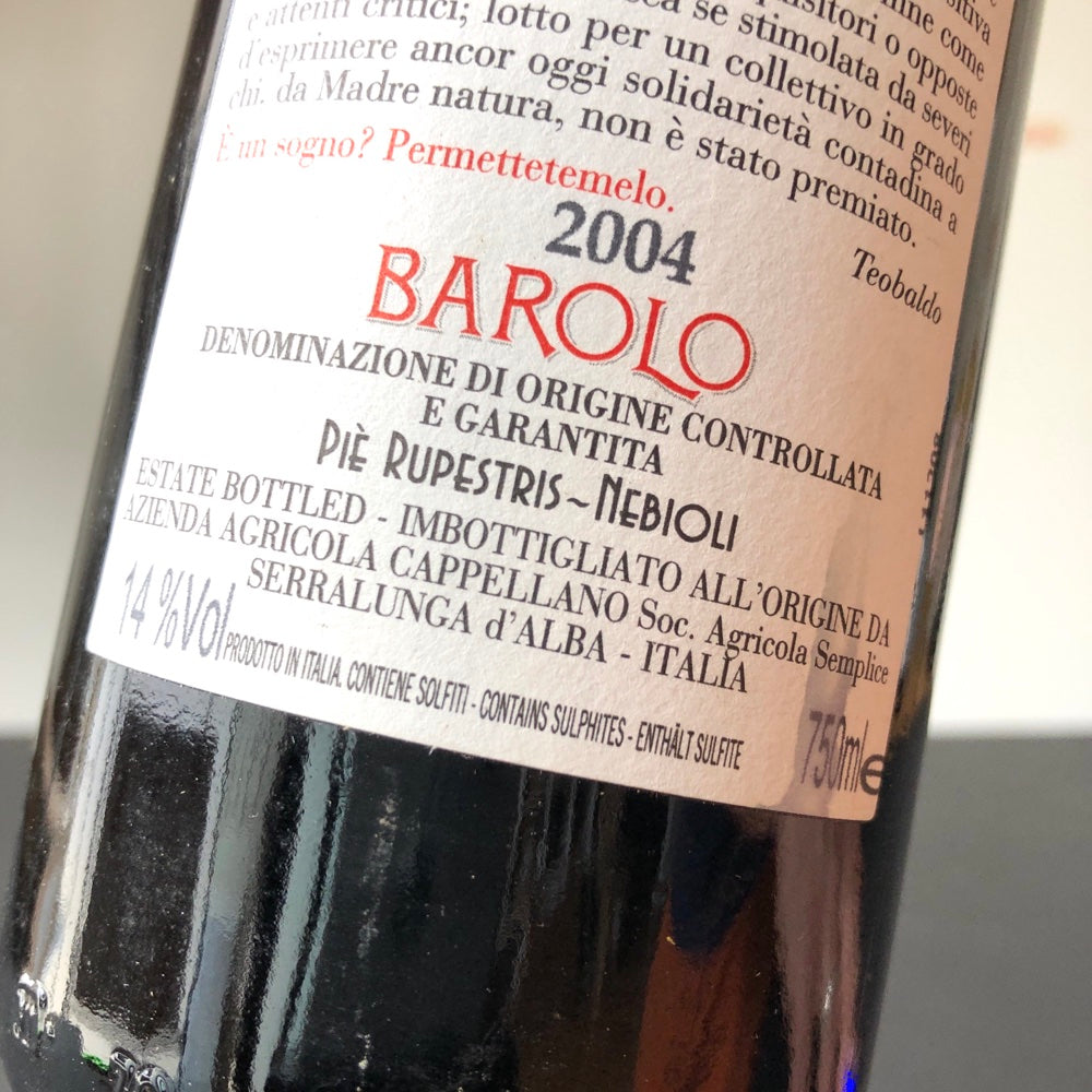 2004 Cappellano Otin Fiorin Pie Rupestris Barolo DOCG, Italy