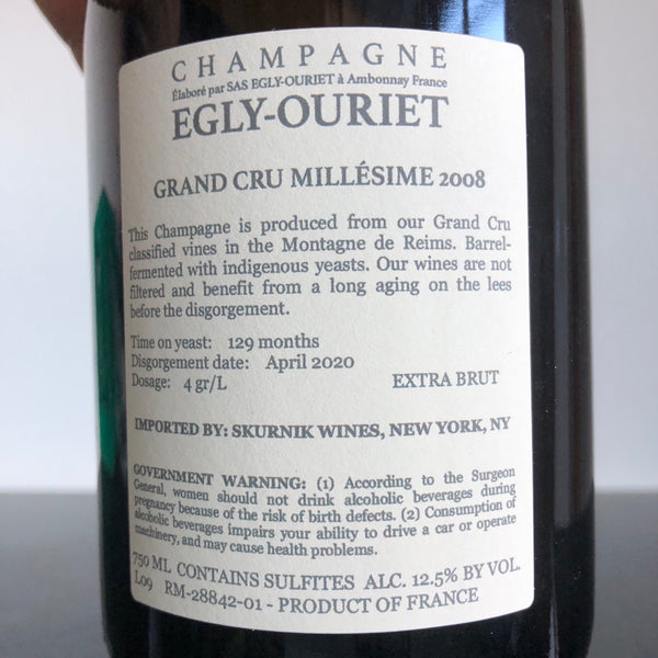 2008 Egly-Ouriet Grand Cru Brut Millesime Champagne, France