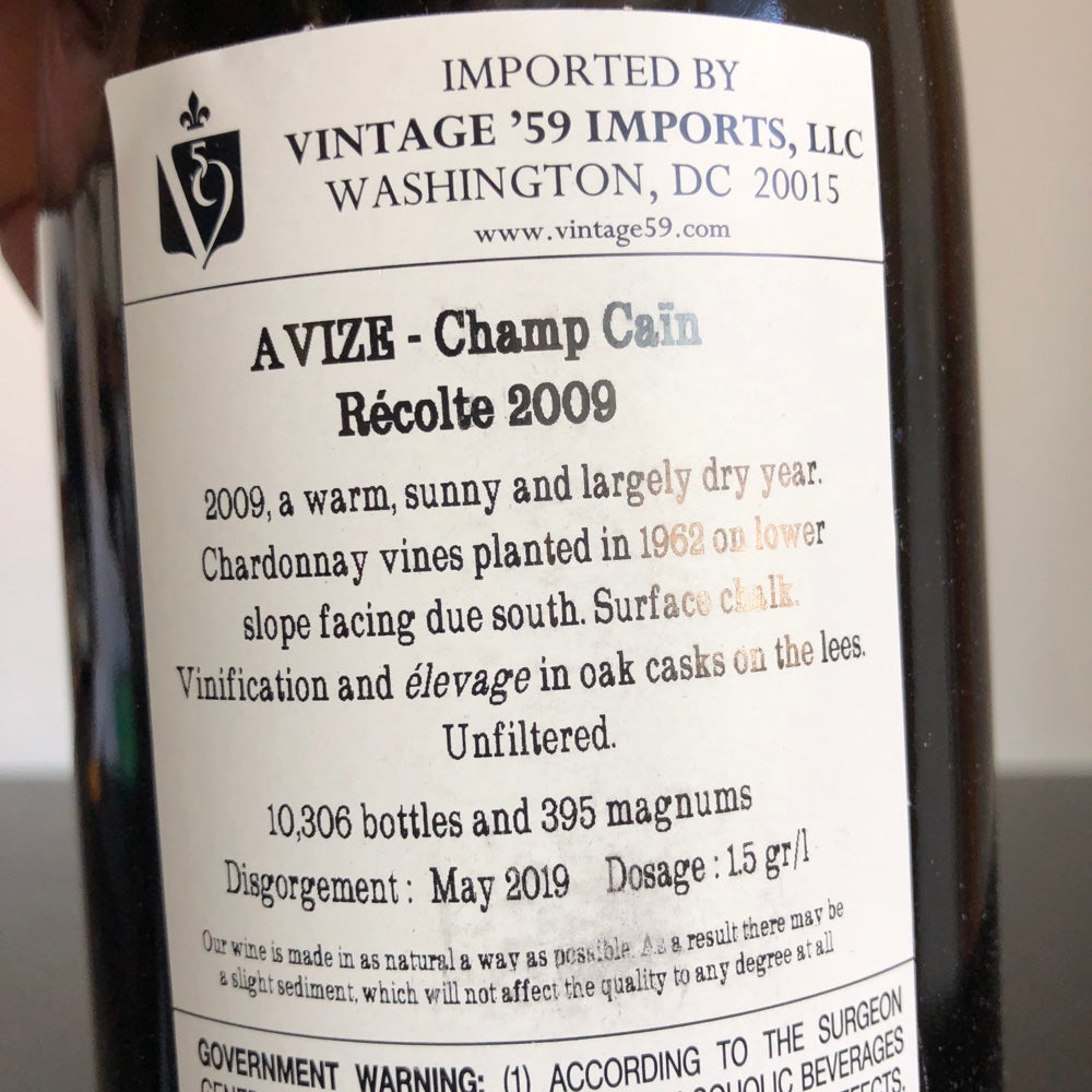 2009 Jacquesson Avize Grand Cru Champ Cain Brut Champagne, France