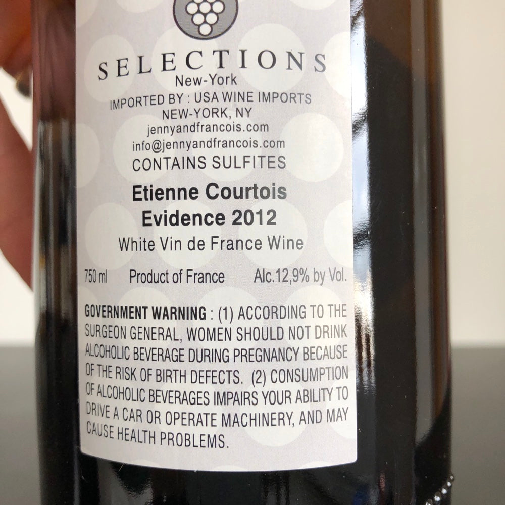 2012 Claude Courtois Les Cailloux du Paradis 'Evidence', Loire, Vin de France