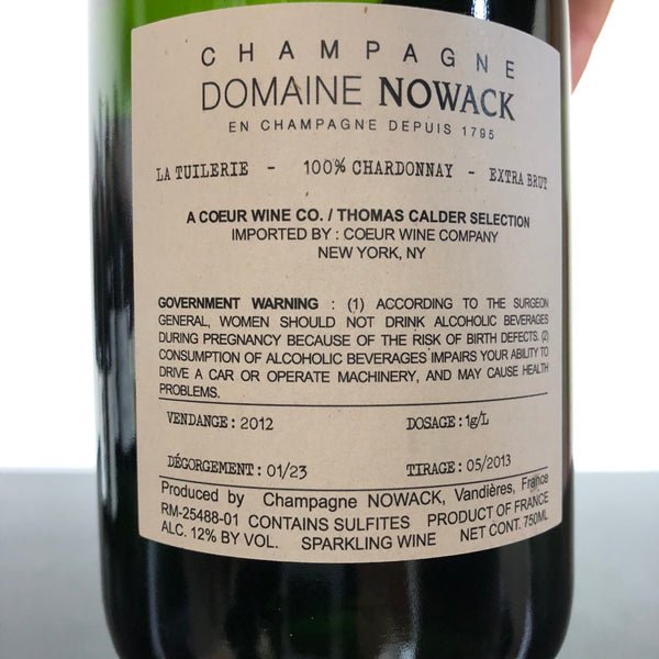 2012 Domaine Nowack 'LV La Tuilerie' Chardonnay Extra Brut Champagne, France